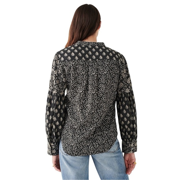 FAHERTY Adalyn Organic Cotton Long Sleeve Peasant Top - Picture 2 of 13
